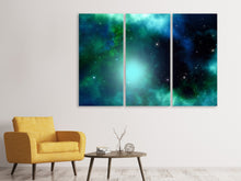Laden Sie das Bild in den Galerie-Viewer, Leinwandbild 3-teilig Fantastische Galaxie