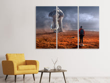 Laden Sie das Bild in den Galerie-Viewer, Leinwandbild 3-teilig Fantasie Mammute
