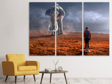 Laden Sie das Bild in den Galerie-Viewer, Leinwandbild 3-teilig Fantasie Mammute