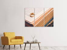 Laden Sie das Bild in den Galerie-Viewer, Leinwandbild 3-teilig Die goldenen Eheringe
