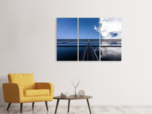 Laden Sie das Bild in den Galerie-Viewer, Leinwandbild 3-teilig Spiegelung von Wolken