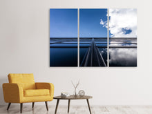 Laden Sie das Bild in den Galerie-Viewer, Leinwandbild 3-teilig Spiegelung von Wolken