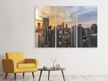 Laden Sie das Bild in den Galerie-Viewer, Leinwandbild 3-teilig Grossstadt Architektur