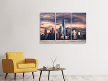 Laden Sie das Bild in den Galerie-Viewer, Leinwandbild 3-teilig Seattle bei Sonnenuntergang