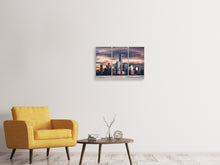 Laden Sie das Bild in den Galerie-Viewer, Leinwandbild 3-teilig Seattle bei Sonnenuntergang
