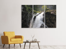 Laden Sie das Bild in den Galerie-Viewer, Leinwandbild 3-teilig Der Gollinger Wasserfall
