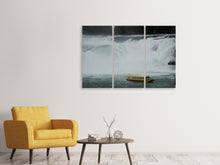 Laden Sie das Bild in den Galerie-Viewer, Leinwandbild 3-teilig Aussichtsplattform am Wasserfall