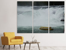 Laden Sie das Bild in den Galerie-Viewer, Leinwandbild 3-teilig Aussichtsplattform am Wasserfall