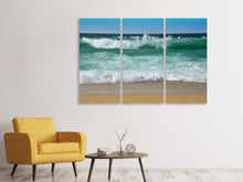 Laden Sie das Bild in den Galerie-Viewer, Leinwandbild 3-teilig Wundervolle Brandung