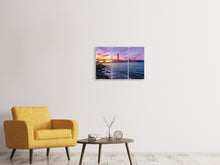 Laden Sie das Bild in den Galerie-Viewer, Leinwandbild 3-teilig Golden Gate am Abend