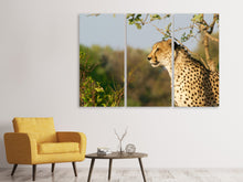Laden Sie das Bild in den Galerie-Viewer, Leinwandbild 3-teilig Gepard in der Natur