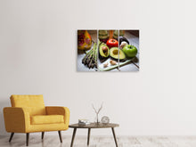Laden Sie das Bild in den Galerie-Viewer, Leinwandbild 3-teilig Frisches Gemüse XL