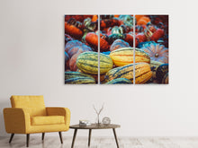 Laden Sie das Bild in den Galerie-Viewer, Leinwandbild 3-teilig Kürbis Arten