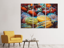 Laden Sie das Bild in den Galerie-Viewer, Leinwandbild 3-teilig Kürbis Arten
