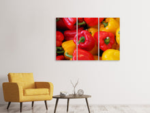 Laden Sie das Bild in den Galerie-Viewer, Leinwandbild 3-teilig Frische Gemüsepaprika