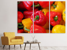 Laden Sie das Bild in den Galerie-Viewer, Leinwandbild 3-teilig Frische Gemüsepaprika