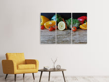 Laden Sie das Bild in den Galerie-Viewer, Leinwandbild 3-teilig Obst und Gemüse