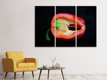 Laden Sie das Bild in den Galerie-Viewer, Leinwandbild 3-teilig Rote Paprika