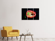 Laden Sie das Bild in den Galerie-Viewer, Leinwandbild 3-teilig Rote Paprika