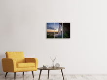 Laden Sie das Bild in den Galerie-Viewer, Leinwandbild 3-teilig Abendstimmung am Wasserfall