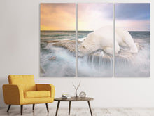 Laden Sie das Bild in den Galerie-Viewer, Leinwandbild 3-teilig Der Eisbär und das Meer