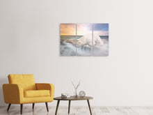 Laden Sie das Bild in den Galerie-Viewer, Leinwandbild 3-teilig Der Eisbär und das Meer