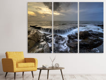 Laden Sie das Bild in den Galerie-Viewer, Leinwandbild 3-teilig Abendstimmung am Meer