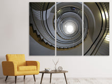 Laden Sie das Bild in den Galerie-Viewer, Leinwandbild 3-teilig Hohe Wendeltreppe