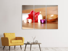 Laden Sie das Bild in den Galerie-Viewer, Leinwandbild 3-teilig Wellness Zeit