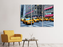 Laden Sie das Bild in den Galerie-Viewer, Leinwandbild 3-teilig Manhattan - Taxi bitte