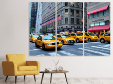 Laden Sie das Bild in den Galerie-Viewer, Leinwandbild 3-teilig Manhattan - Taxi bitte