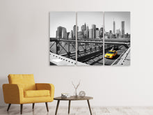 Laden Sie das Bild in den Galerie-Viewer, Leinwandbild 3-teilig Taxi in New York