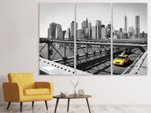 Laden Sie das Bild in den Galerie-Viewer, Leinwandbild 3-teilig Taxi in New York