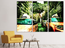 Laden Sie das Bild in den Galerie-Viewer, Leinwandbild 3-teilig Taxi Fantasie