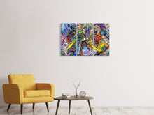 Laden Sie das Bild in den Galerie-Viewer, Leinwandbild 3-teilig Fantasie Graffiti