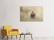Laden Sie das Bild in den Galerie-Viewer, Leinwandbild 3-teilig Buddha im nebulösen Licht