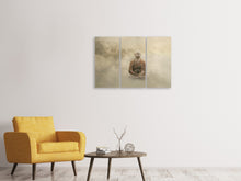 Laden Sie das Bild in den Galerie-Viewer, Leinwandbild 3-teilig Buddha im nebulösen Licht