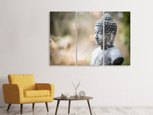 Laden Sie das Bild in den Galerie-Viewer, Leinwandbild 3-teilig Buddha aus Stein