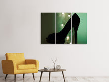 Laden Sie das Bild in den Galerie-Viewer, Leinwandbild 3-teilig Schwarzer High Heel