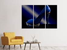 Laden Sie das Bild in den Galerie-Viewer, Leinwandbild 3-teilig Der blaue High Heel
