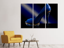 Laden Sie das Bild in den Galerie-Viewer, Leinwandbild 3-teilig Der blaue High Heel