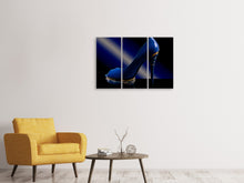 Laden Sie das Bild in den Galerie-Viewer, Leinwandbild 3-teilig Der blaue High Heel