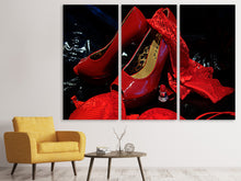 Laden Sie das Bild in den Galerie-Viewer, Leinwandbild 3-teilig Rote High Heels