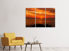 Laden Sie das Bild in den Galerie-Viewer, Leinwandbild 3-teilig Friedliche Abendstimmung am Meer
