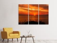 Laden Sie das Bild in den Galerie-Viewer, Leinwandbild 3-teilig Friedliche Abendstimmung am Meer