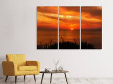 Laden Sie das Bild in den Galerie-Viewer, Leinwandbild 3-teilig Friedliche Abendstimmung am Meer