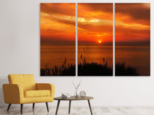 Laden Sie das Bild in den Galerie-Viewer, Leinwandbild 3-teilig Friedliche Abendstimmung am Meer