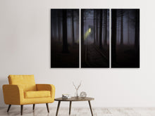Laden Sie das Bild in den Galerie-Viewer, Leinwandbild 3-teilig Nebel im Wald
