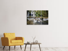 Laden Sie das Bild in den Galerie-Viewer, Leinwandbild 3-teilig Achtung Wasserfälle