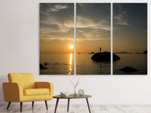 Laden Sie das Bild in den Galerie-Viewer, Leinwandbild 3-teilig Liebe den Sonnenuntergang am Meer